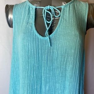 Eileen Fisher Blue Linen Sun Dress Size XS